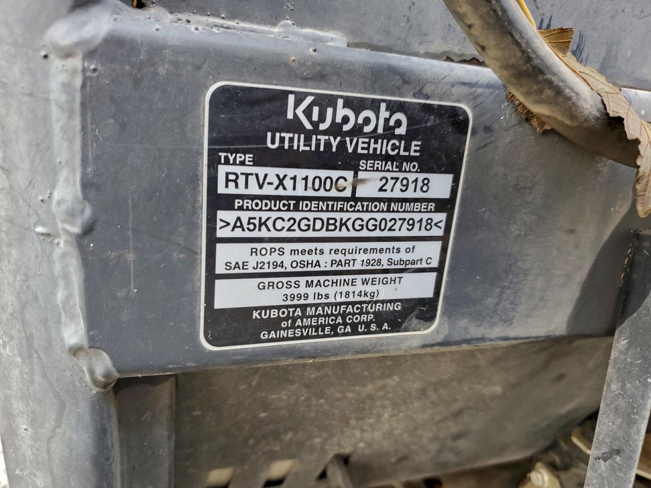 Kubota Rtv 1100
