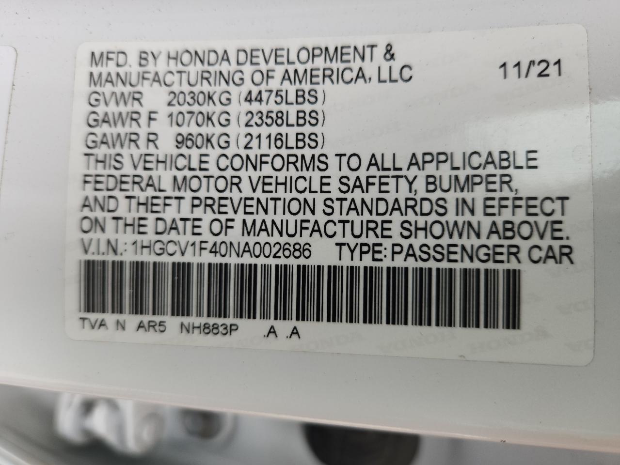 Honda Accord Sport Se