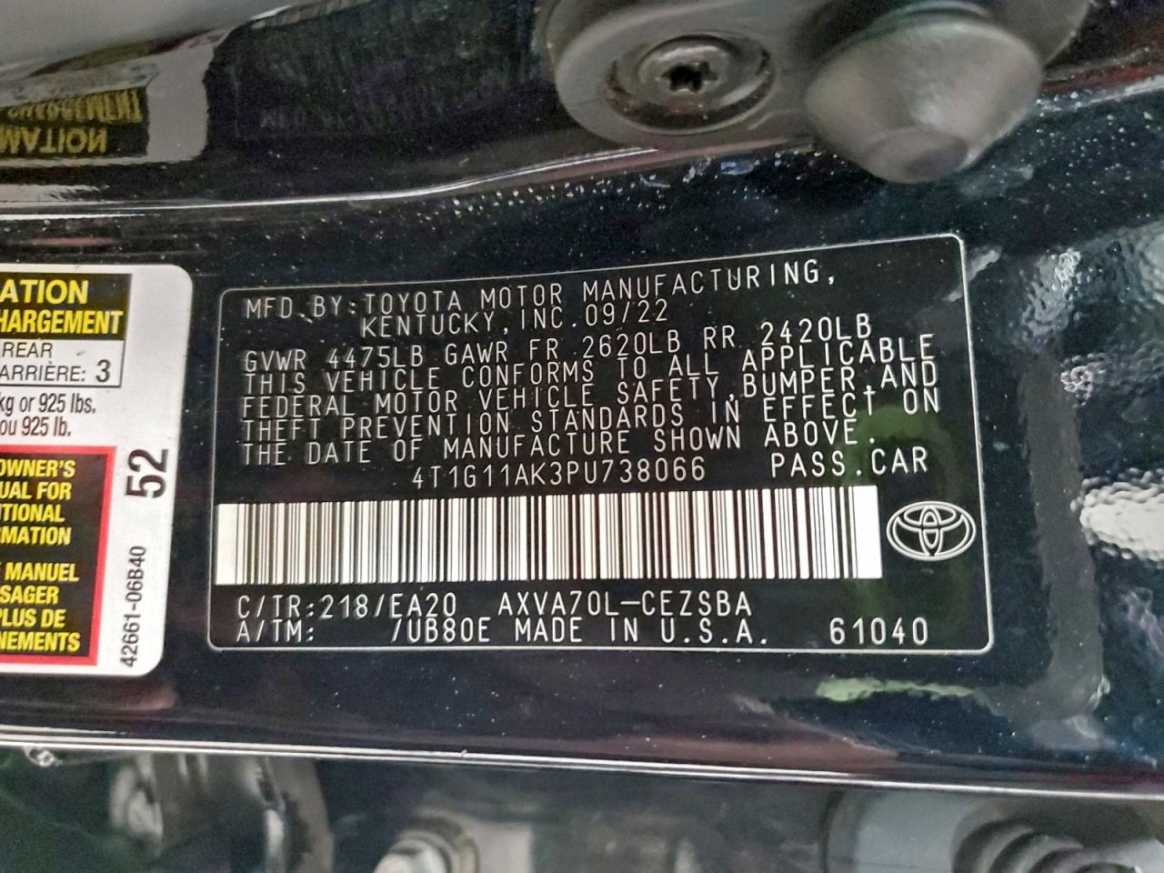Toyota Camry Se Night Shade