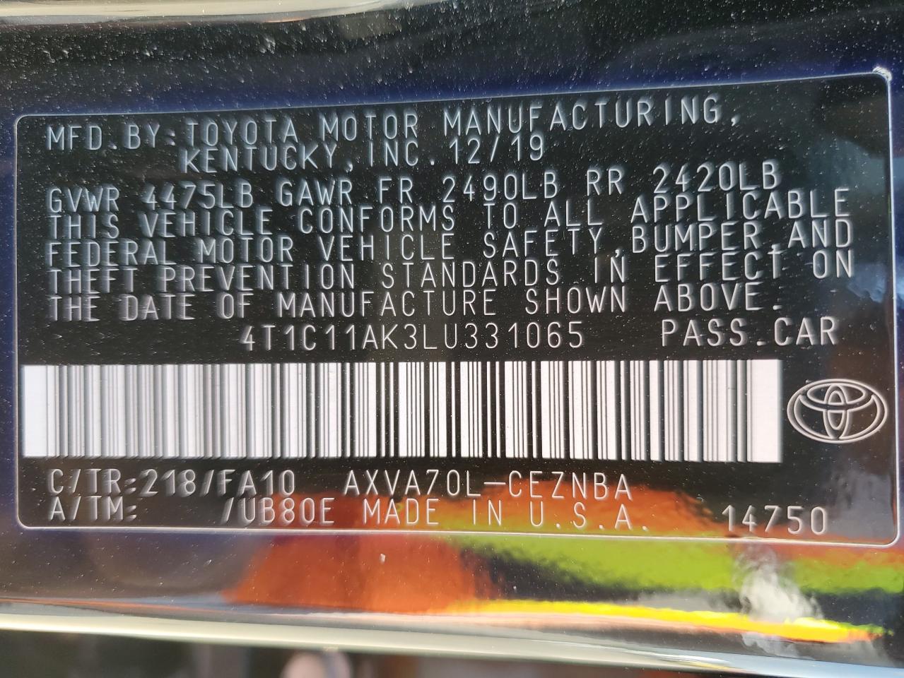 Toyota Camry Le