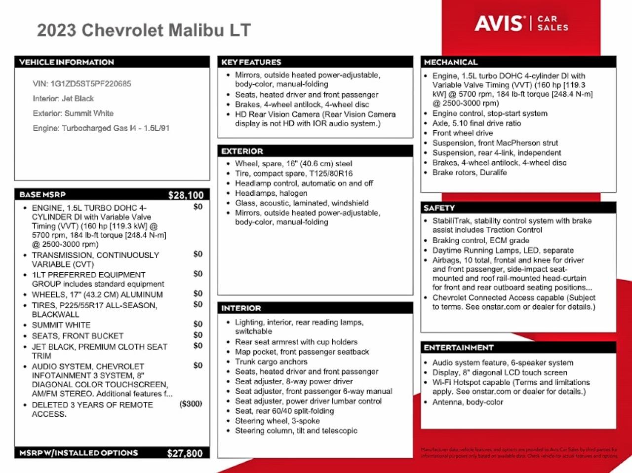 Chevrolet Malibu Lt (1lt)