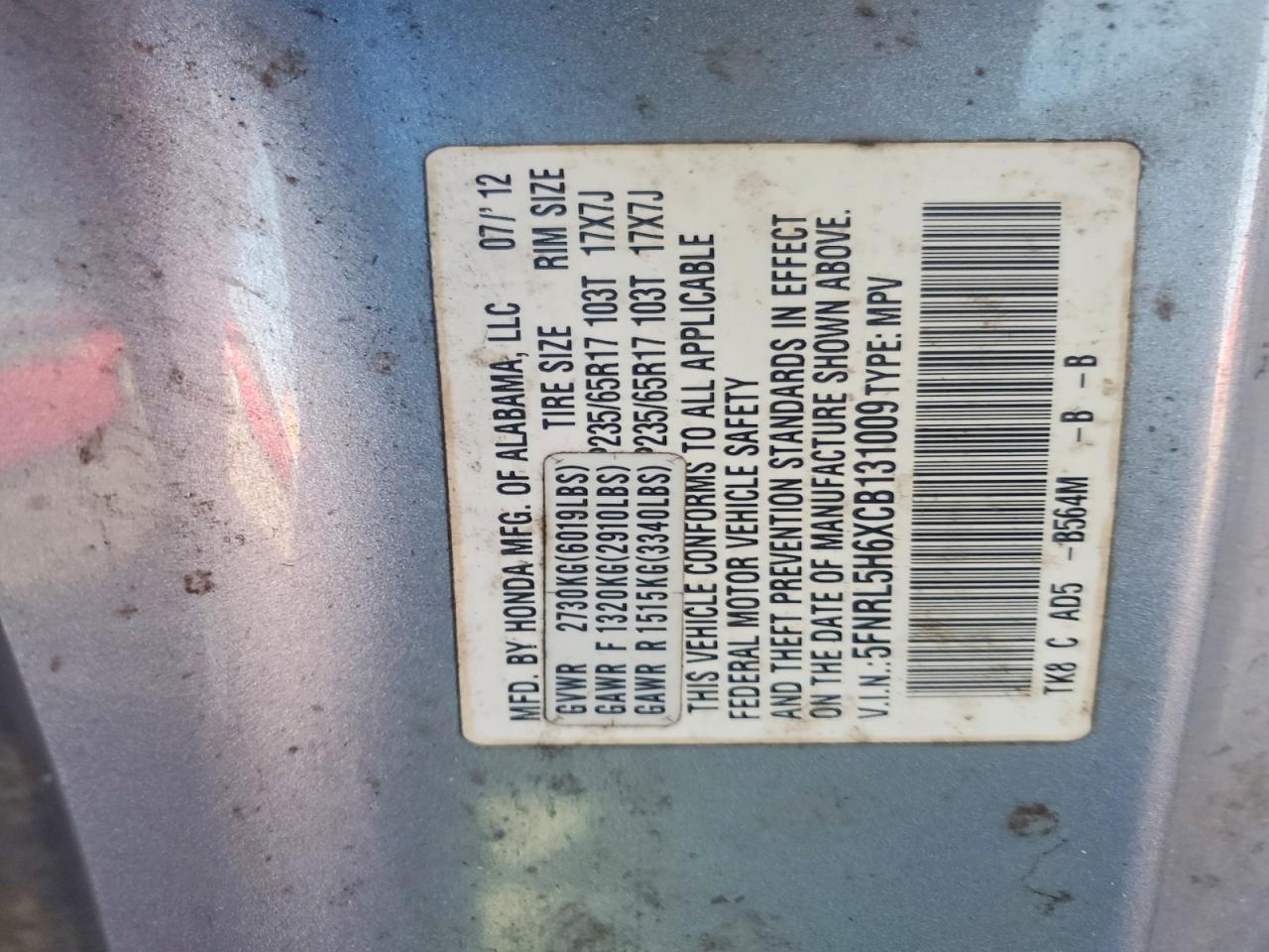 Honda Odyssey Exl
