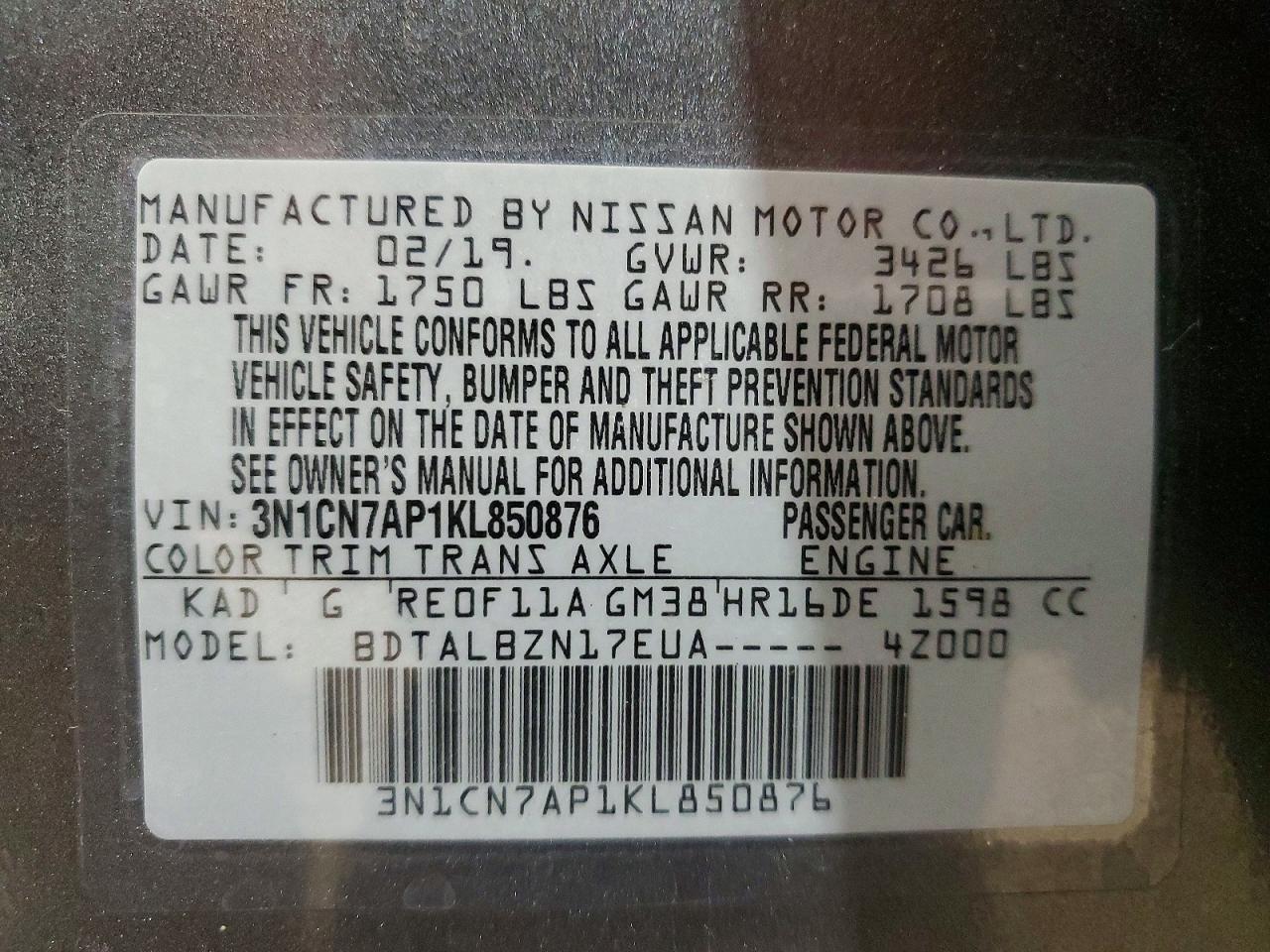 Nissan Versa Sv