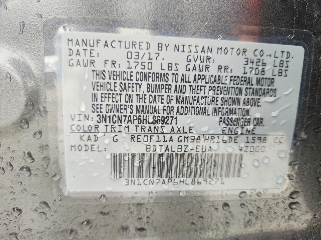 Nissan Versa 1.6 S