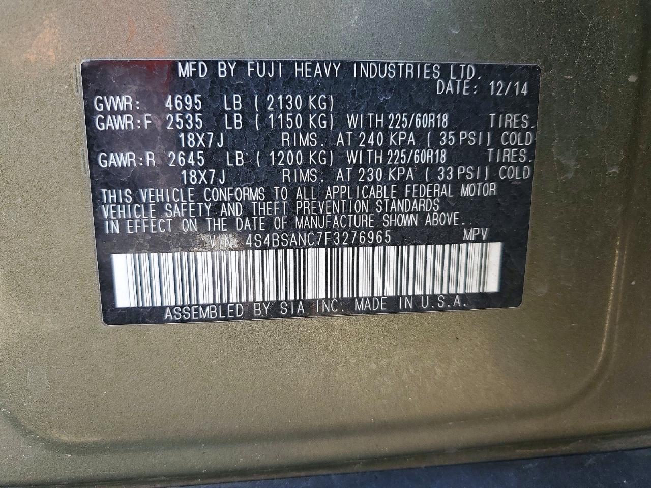 Subaru Outback 2.5i Limited