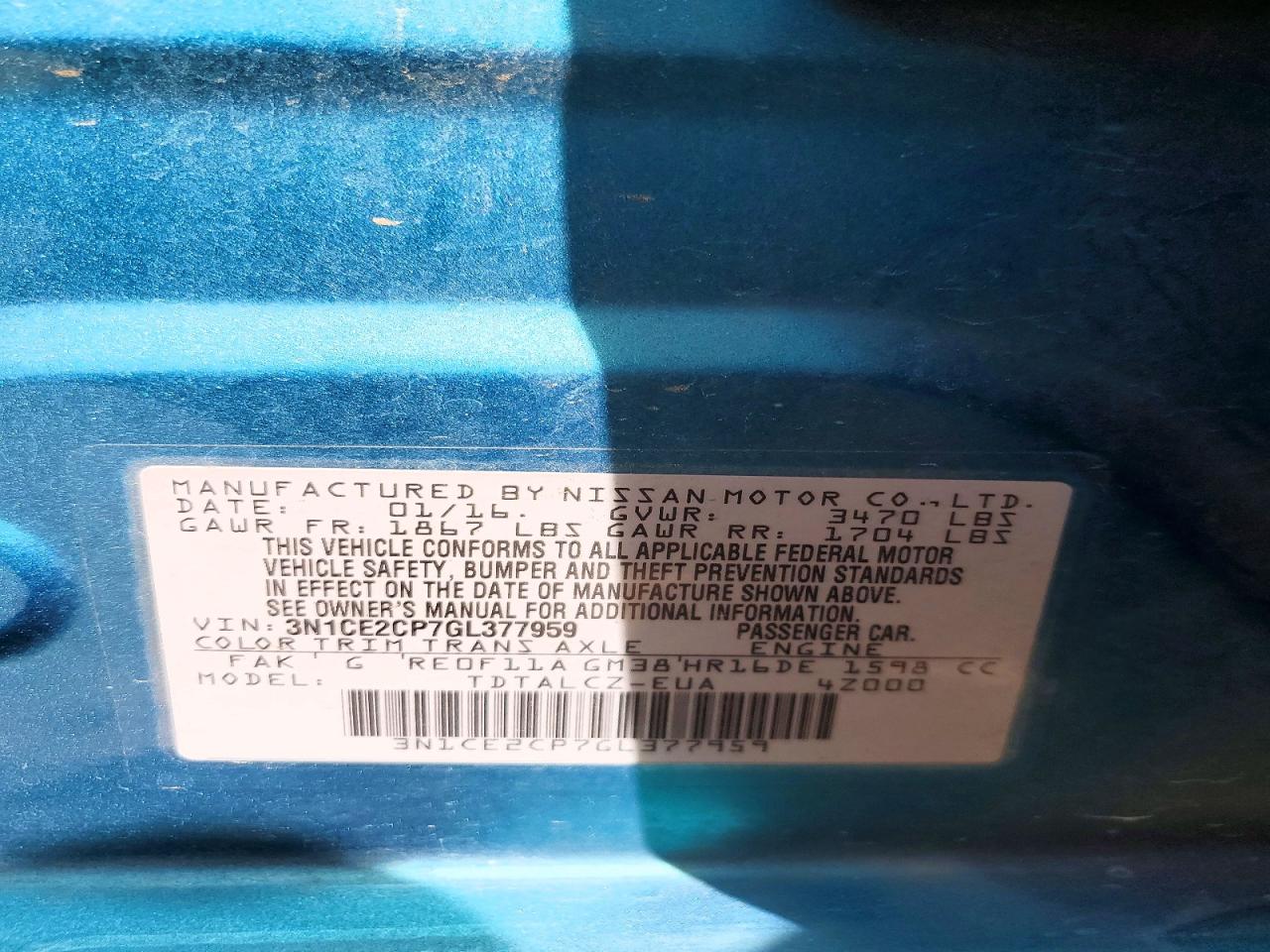 Nissan Versa S Plus