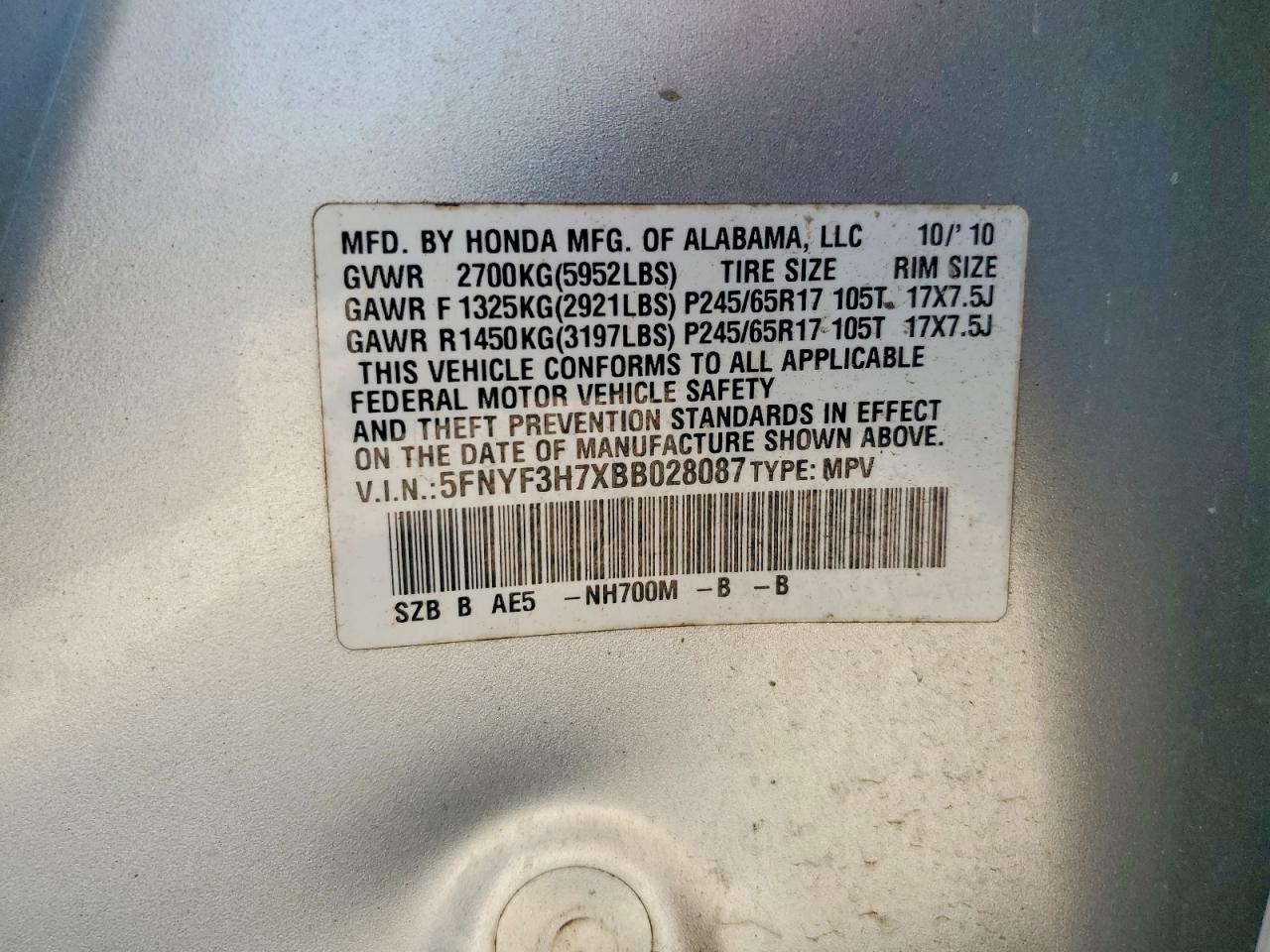 Honda Pilot Exln