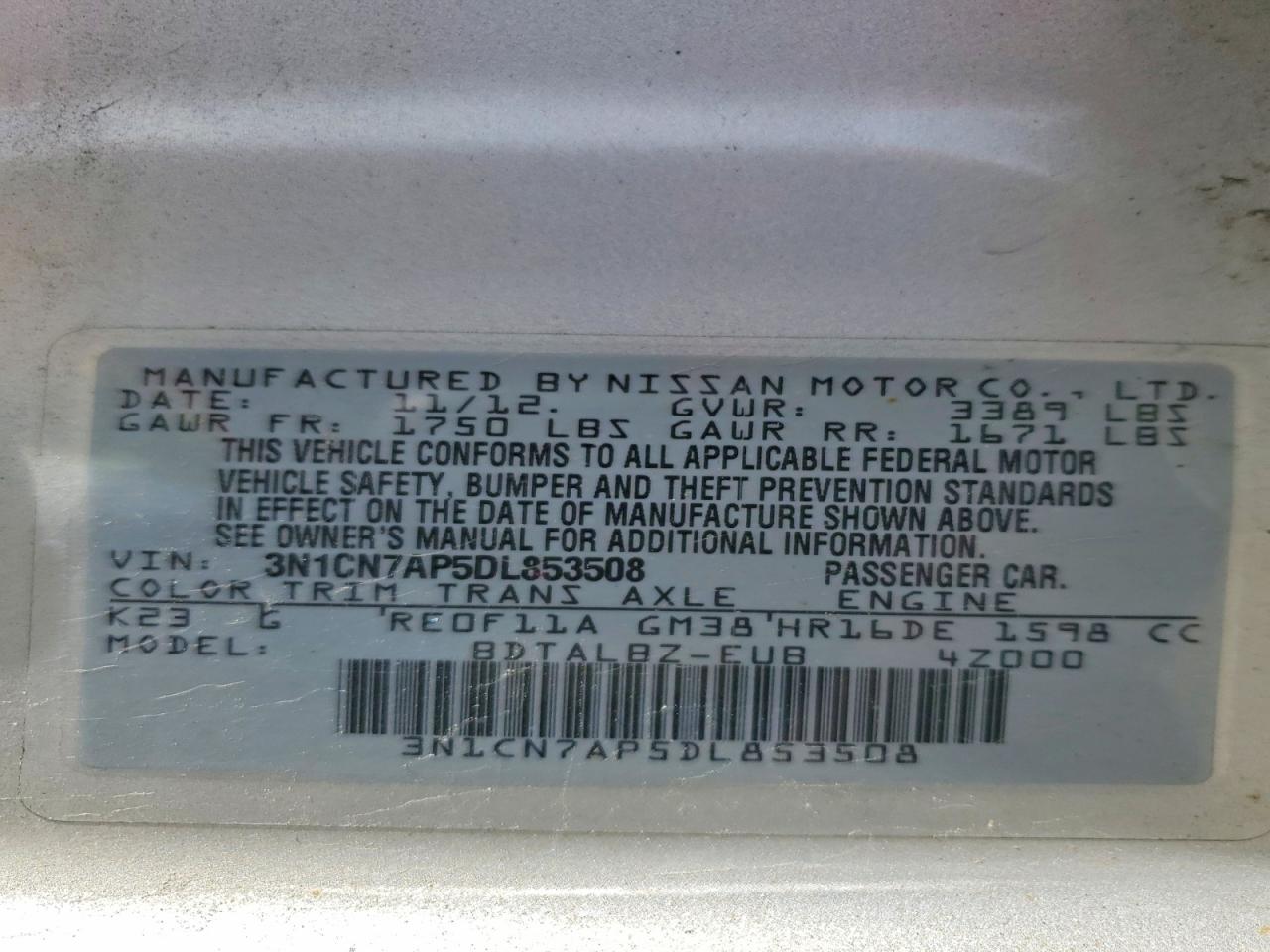 Nissan Versa 1.6 S