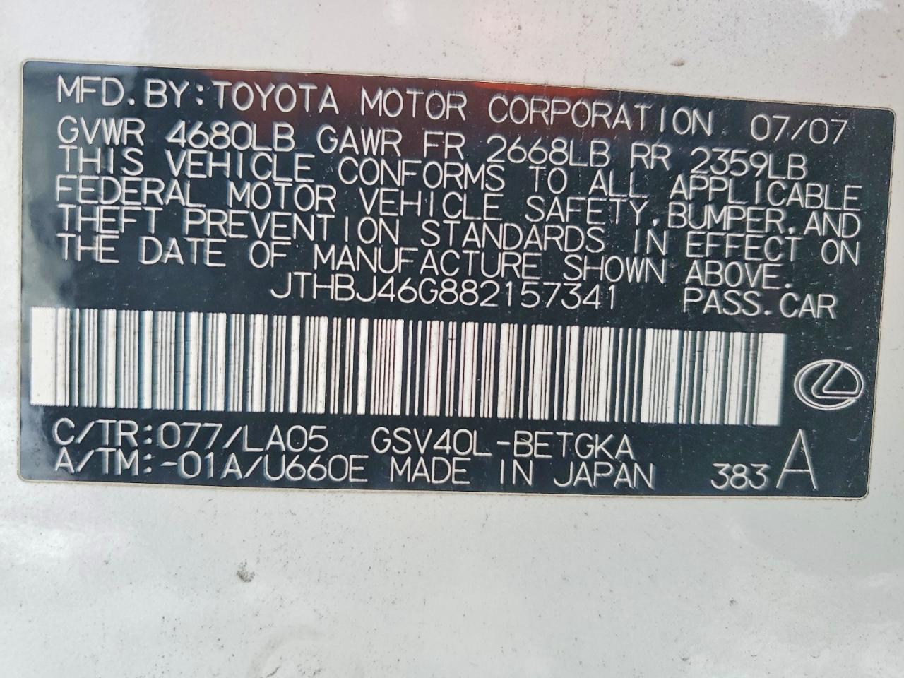 Lexus Es Base