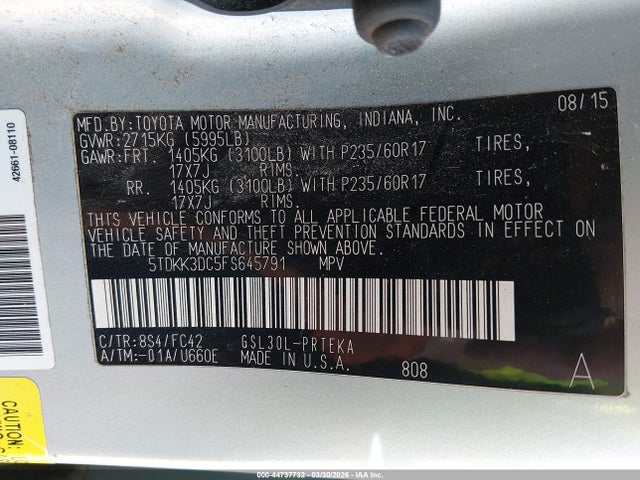 Toyota Sienna Le 8 Passenger