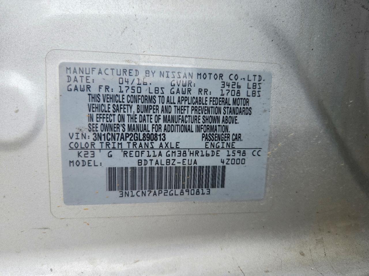 Nissan Versa 1.6 Sv