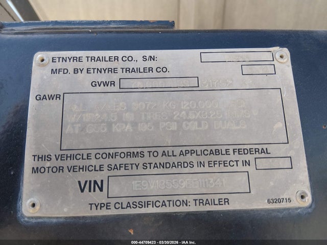 E D Etnyre & Co End Dump Trailer