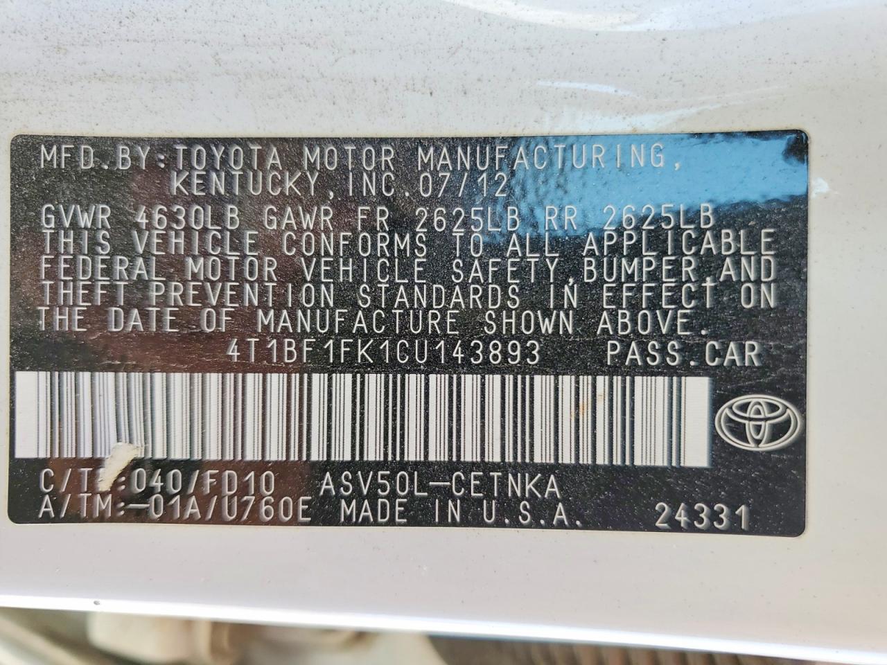 Toyota Camry Le