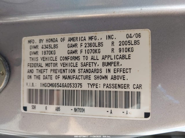 Honda Accord 3.0 Ex
