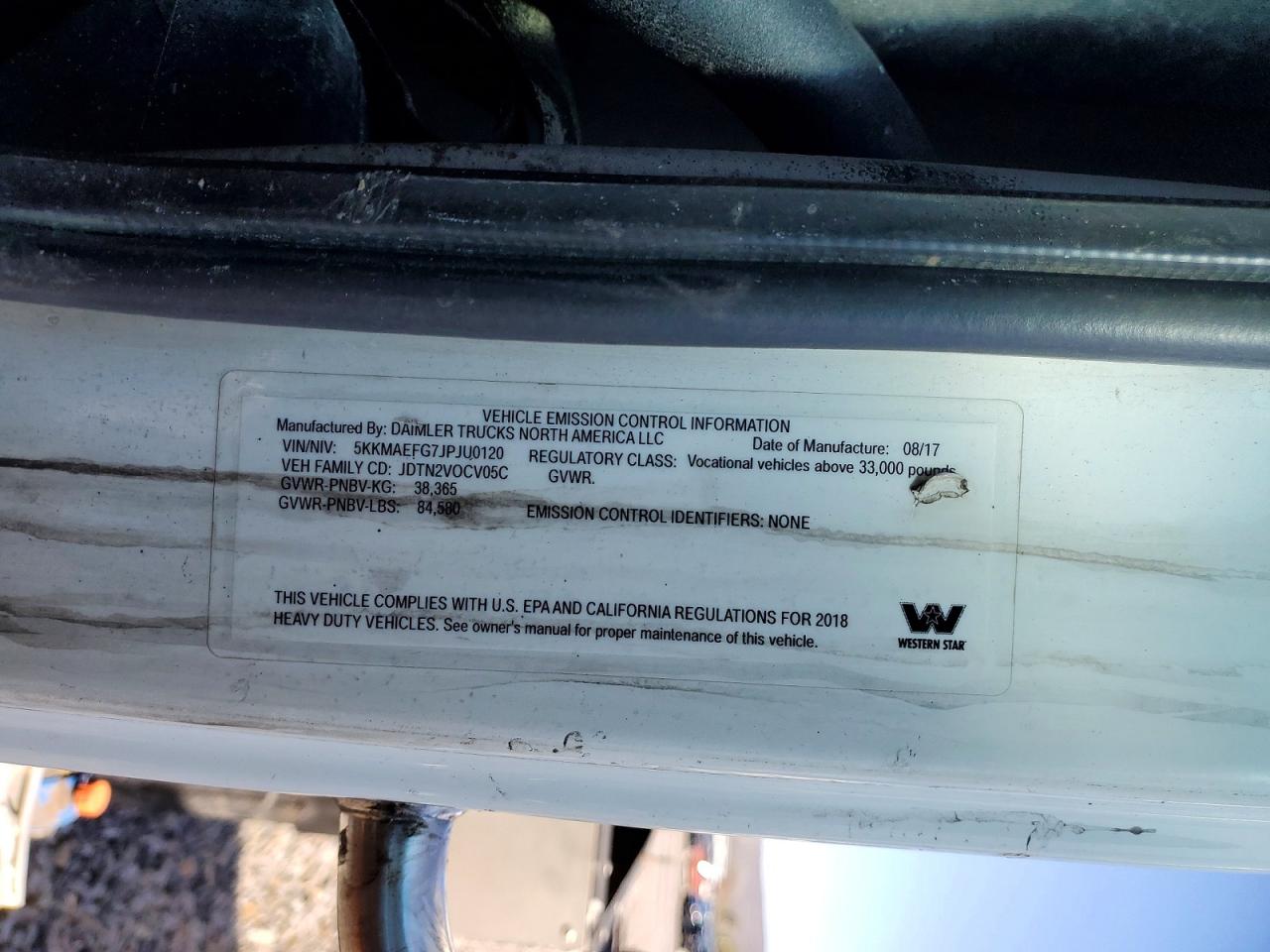 Western Star Auto Car Conventional 4900fa