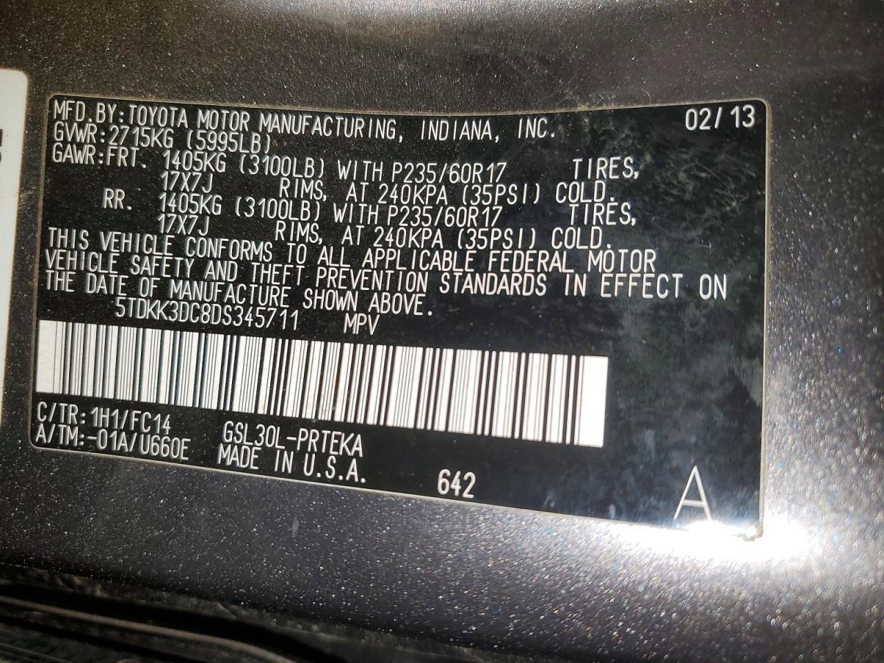 Toyota Sienna Le 8-passenger