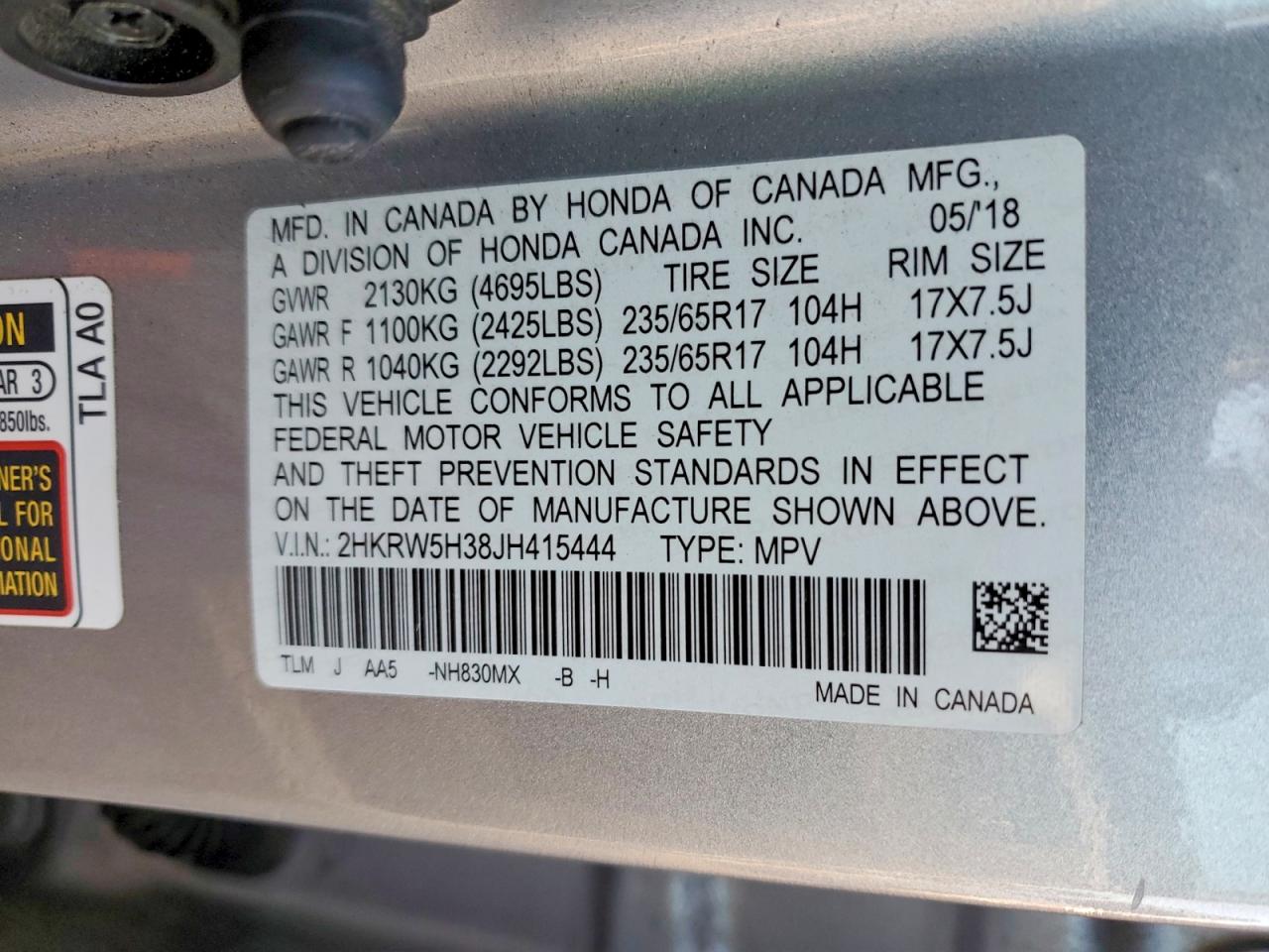 Honda Crv Lx