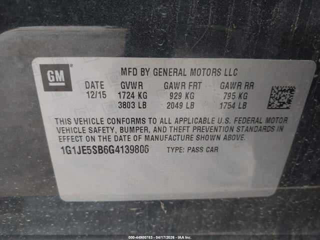 Chevrolet Sonic Ltz Auto