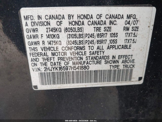 Honda Ridgeline Rtl