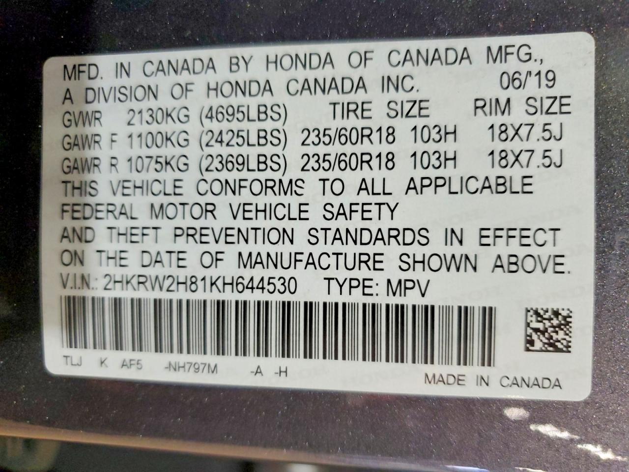 Honda Crv Exl