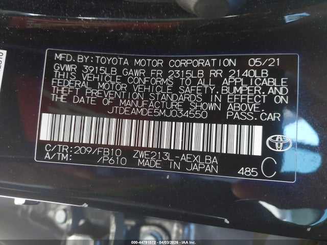 Toyota Corolla Hybrid Le