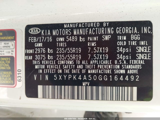 Kia Sorento 3.3l Sx