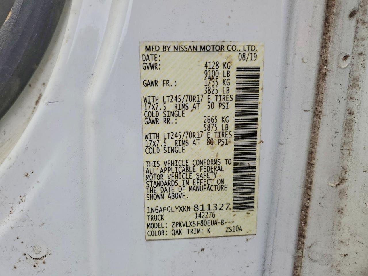 Nissan Nv 2500 Hd Sl