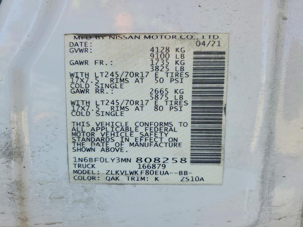 Nissan Nv 2500 Hd Sl