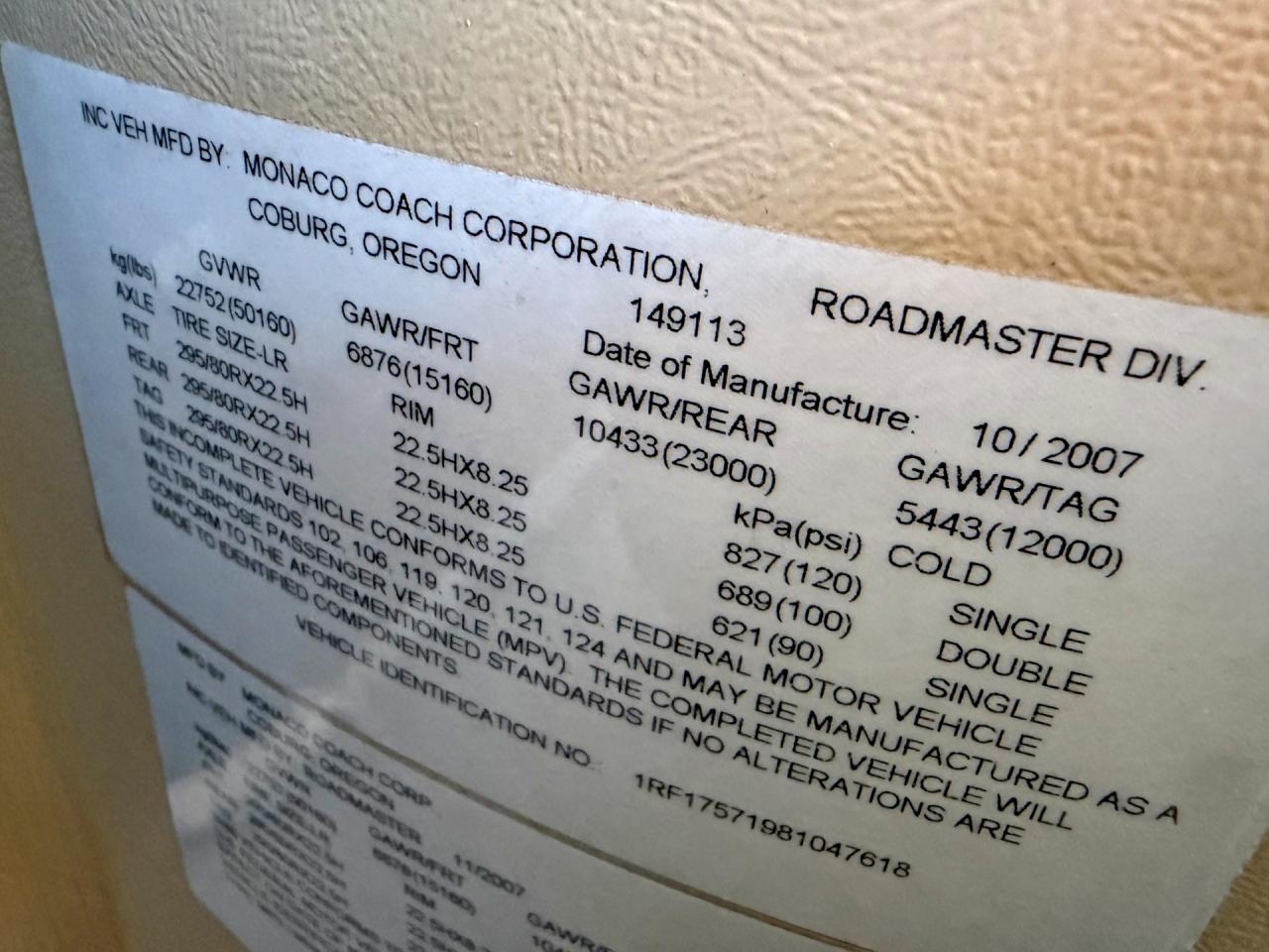 Roadmaster Monocoque