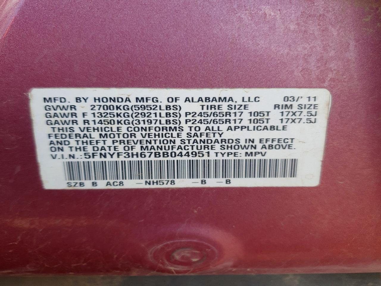 Honda Pilot Exl