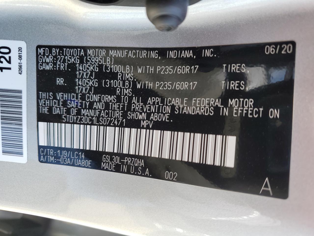 Toyota Sienna Xle 8-passenger