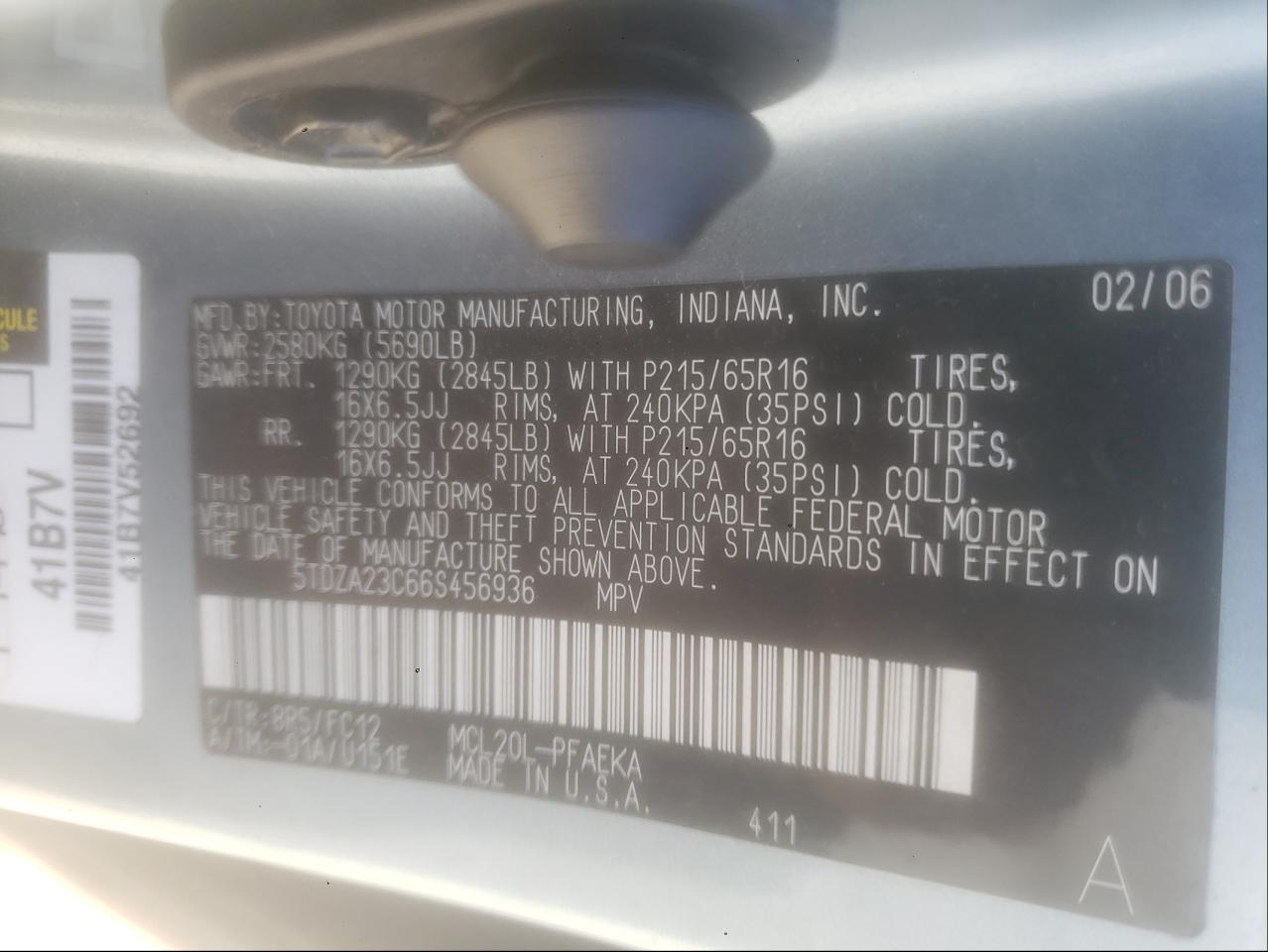 Toyota Sienna Ce