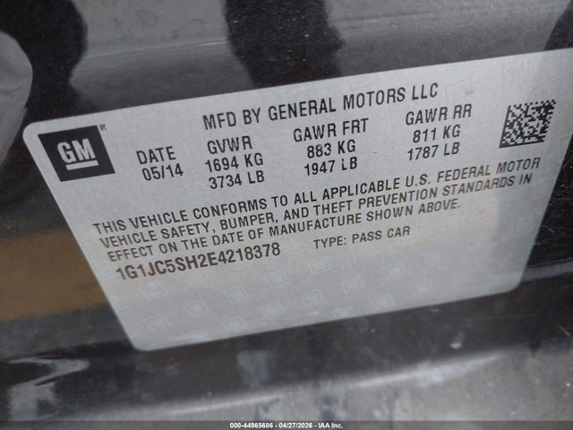Chevrolet Sonic Lt Auto