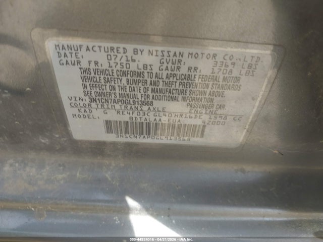 Nissan Versa 1.6 S