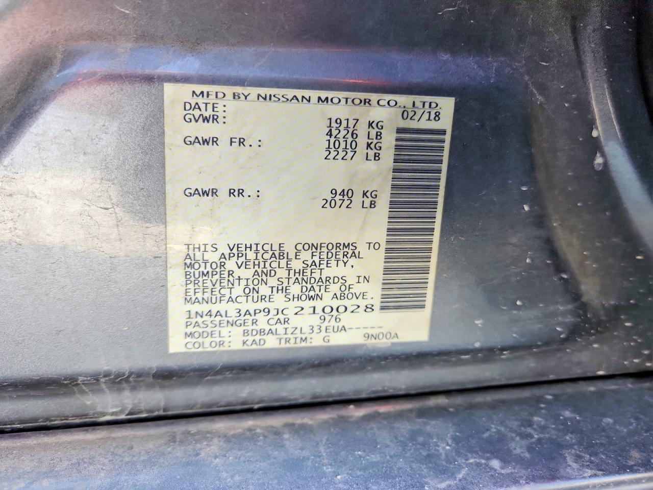 Nissan Altima 2.5 Sv