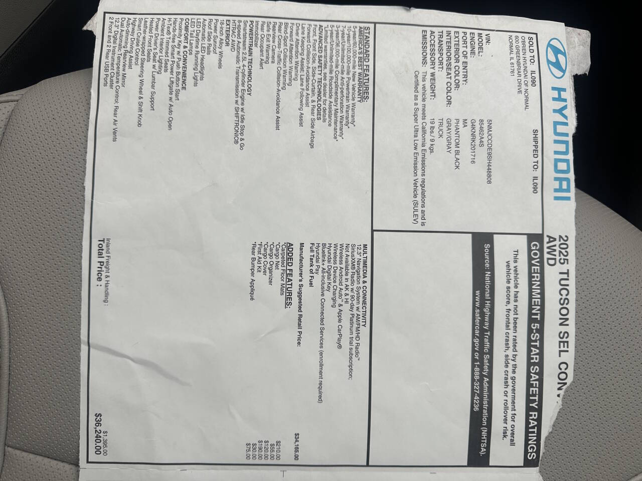 Hyundai TUCSON Sel Convenience Awd 4dr Suv