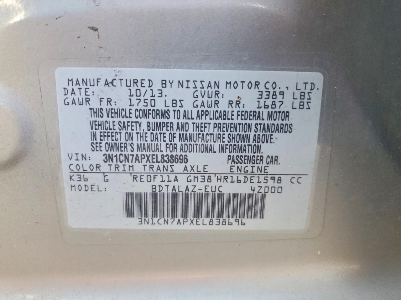 Nissan Versa 1.6 S Plus
