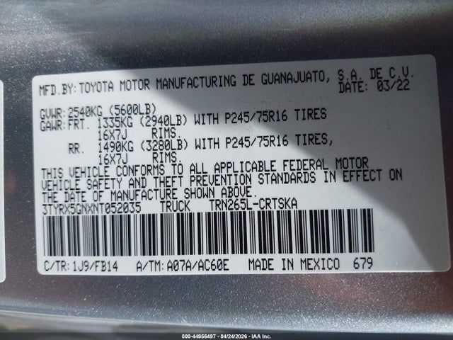 Toyota Tacoma Sr