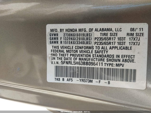 Honda Odyssey Ex-l