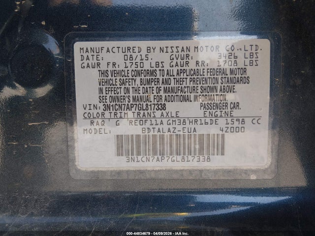 Nissan Versa 1.6 S+