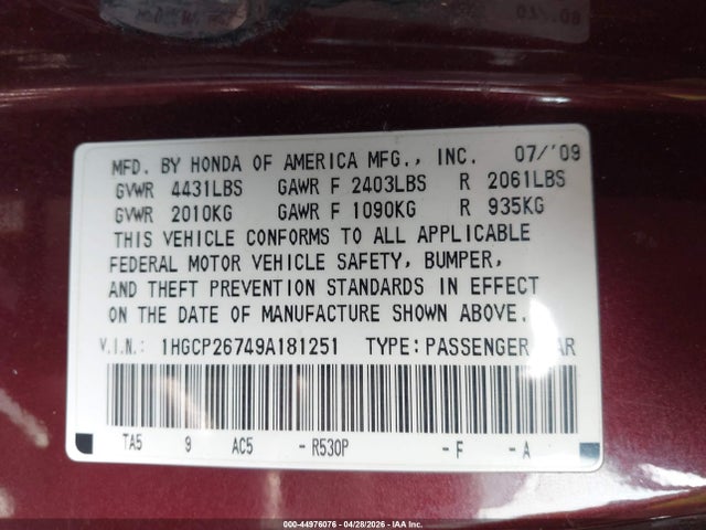 Honda Accord 2.4 Ex