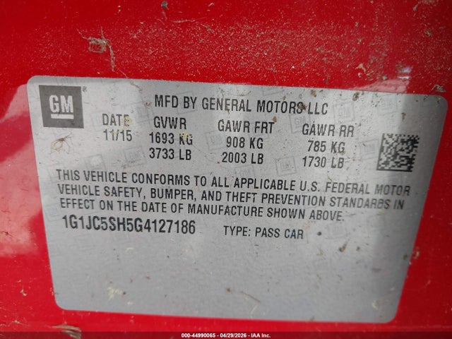 Chevrolet Sonic Lt Auto
