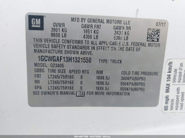 Chevrolet Express Work Van