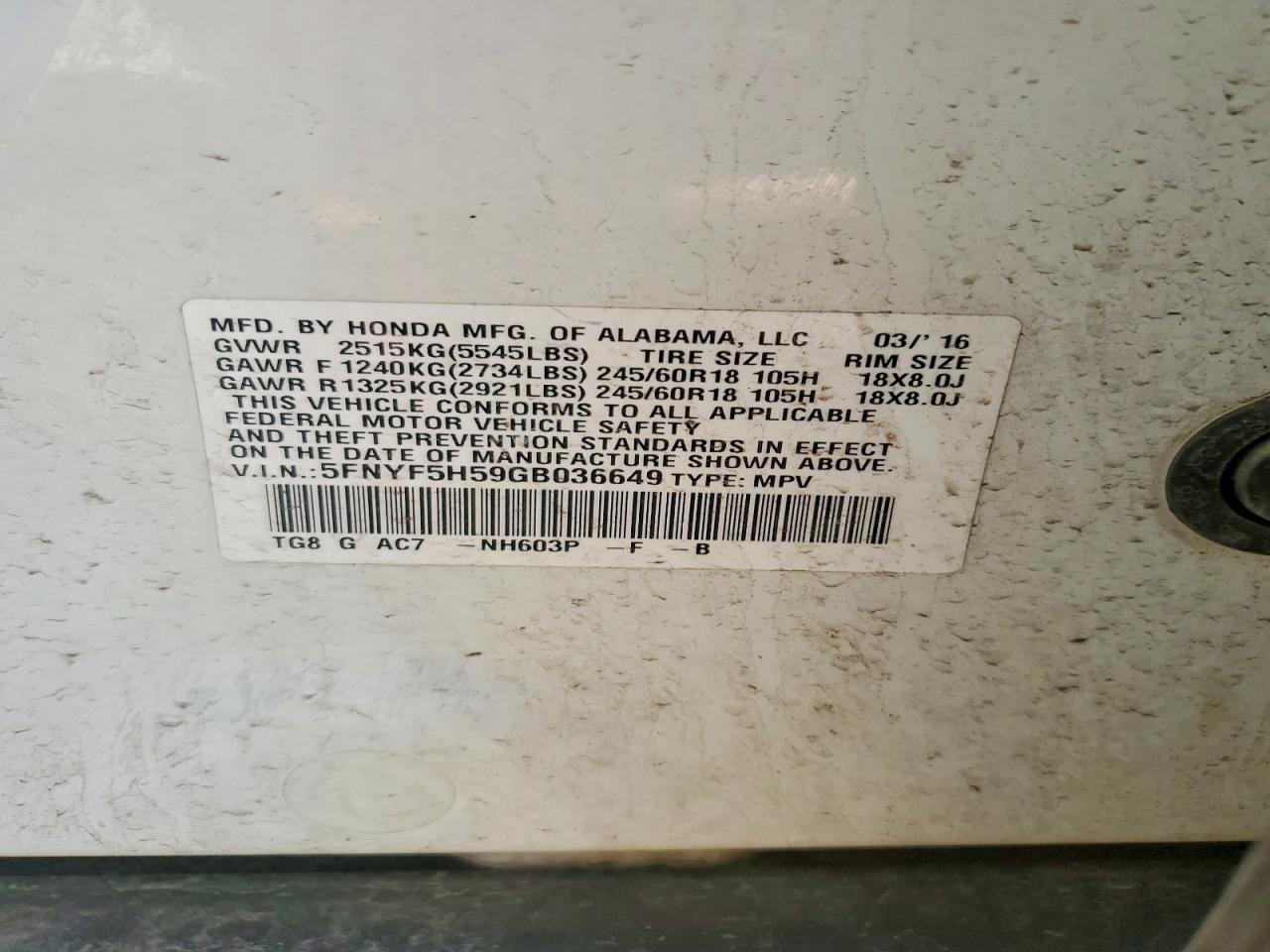 Honda Pilot Exl