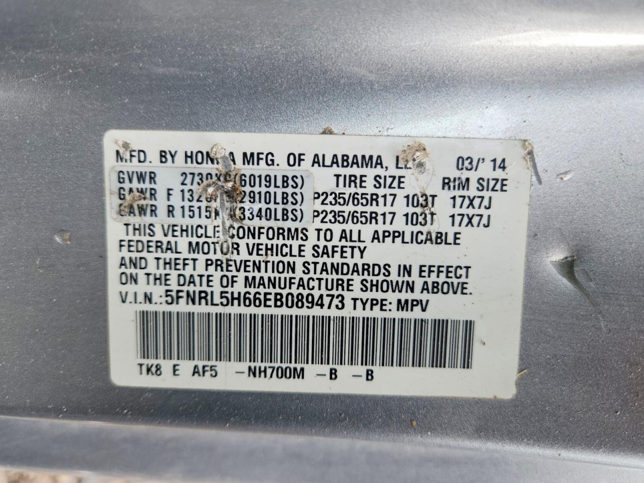Honda Odyssey Exl