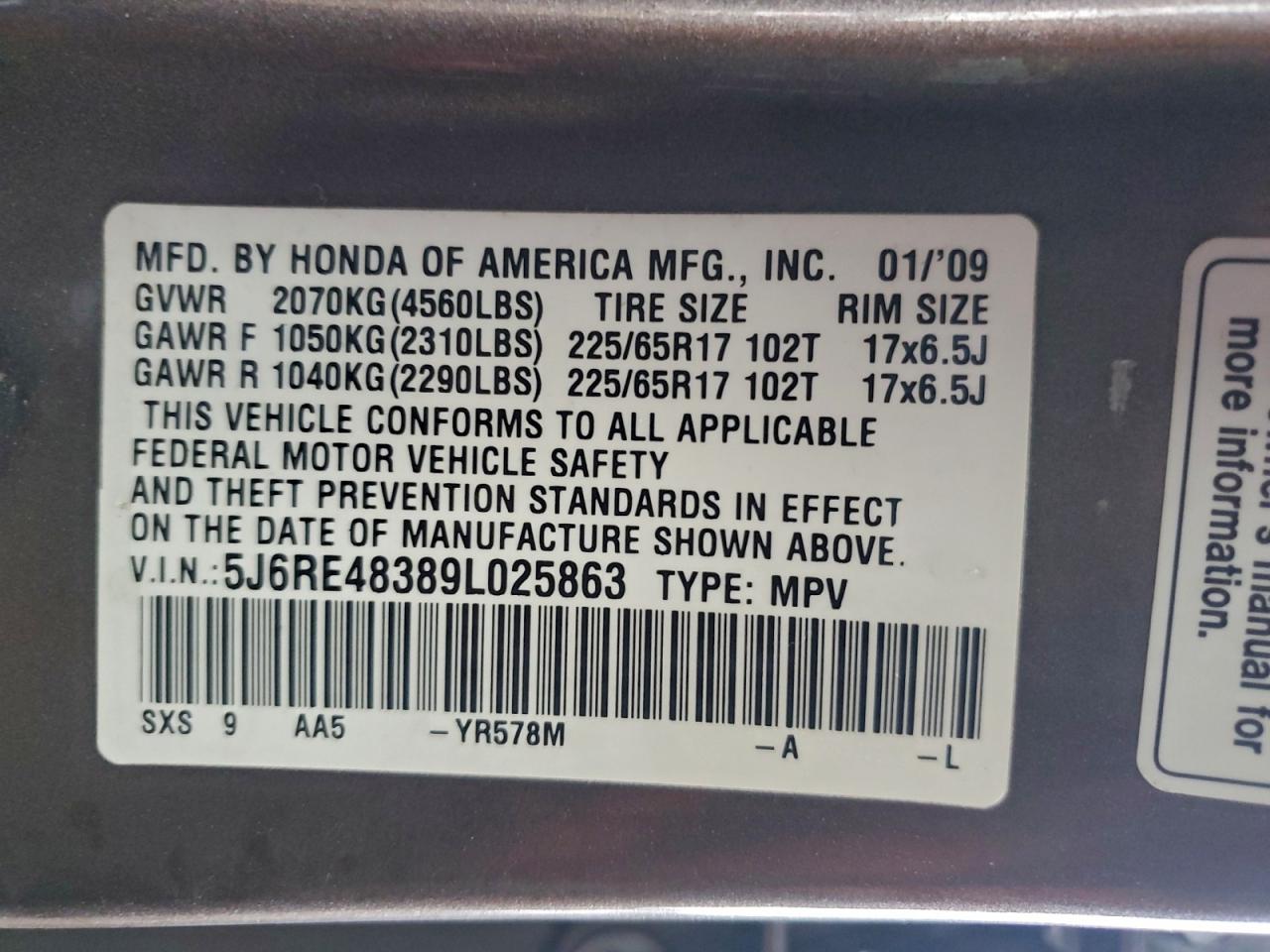 Honda Crv Lx