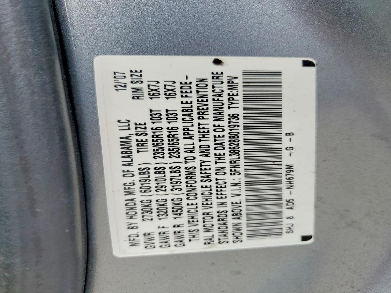 Honda Odyssey Exl