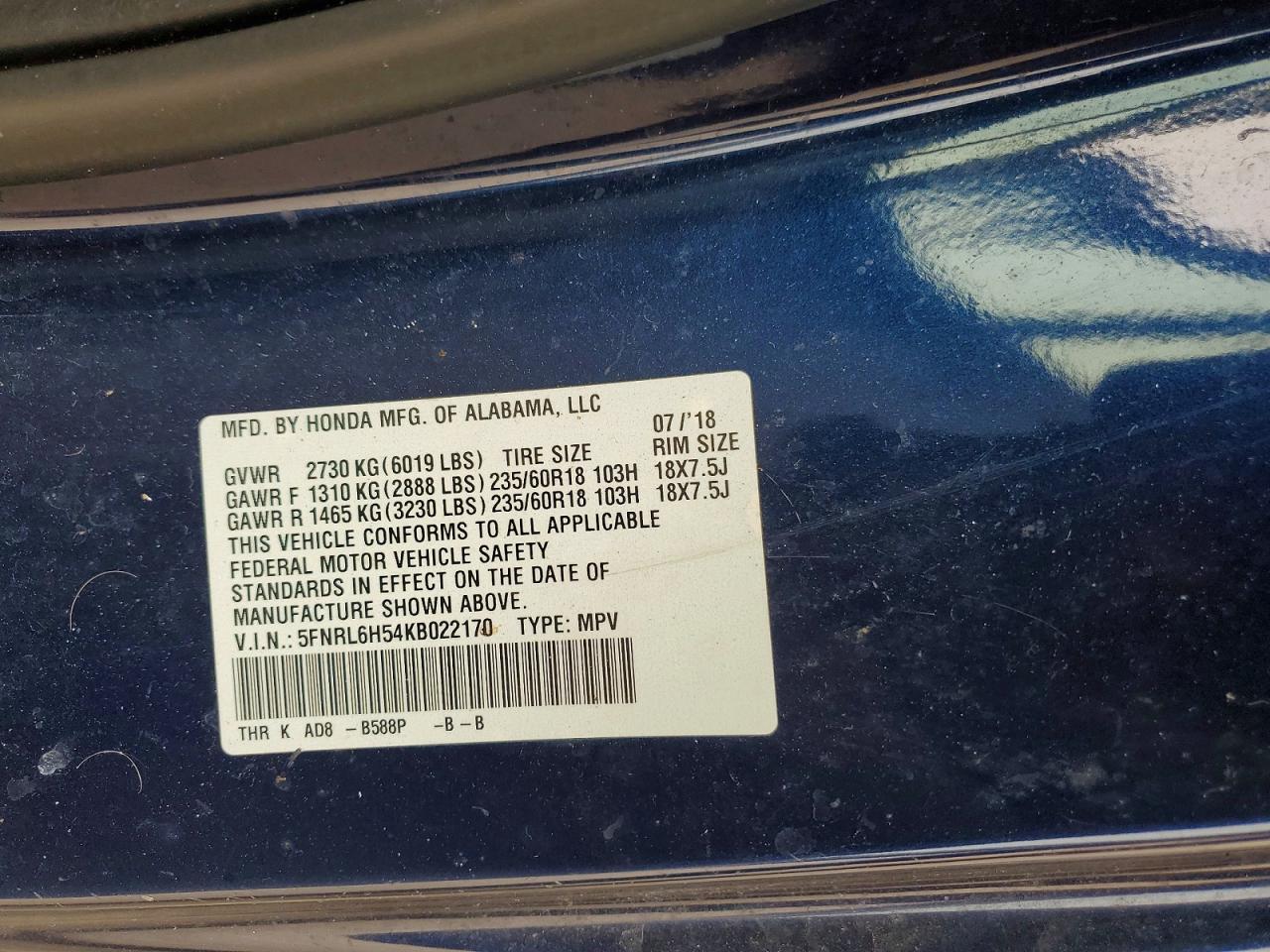 Honda Odyssey Ex