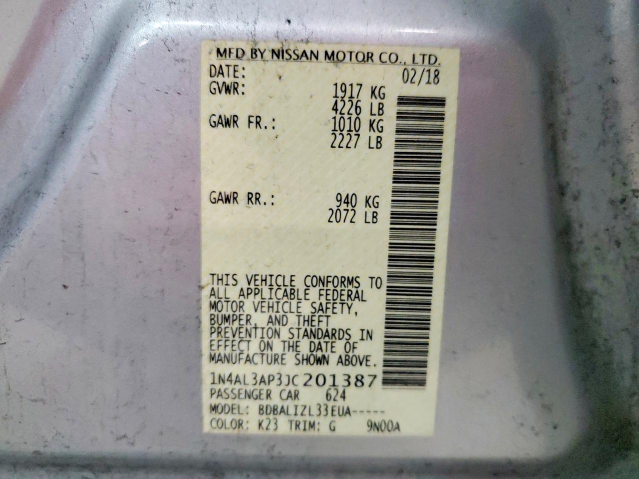 Nissan Altima 2.5 Sv
