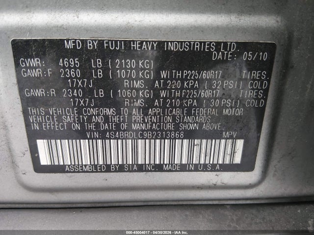 Subaru Outback 3.6r Limited